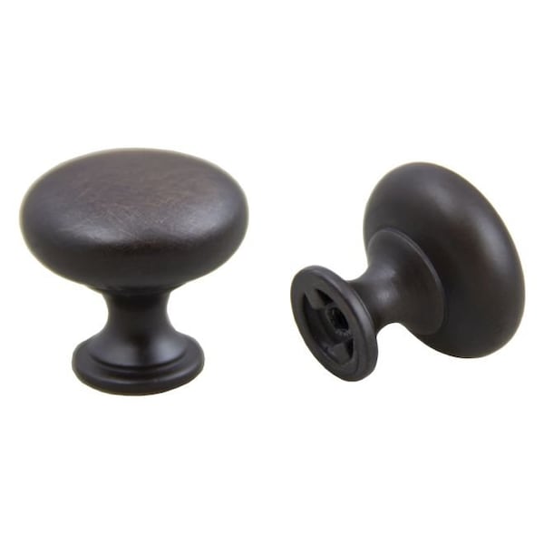 Crown 1-1/5" Diecast Cabinet Knob with 1-1/8" Screws Oil Rubbed Bronze Finish CHK391010B - main